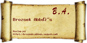 Brozsek Abbás névjegykártya